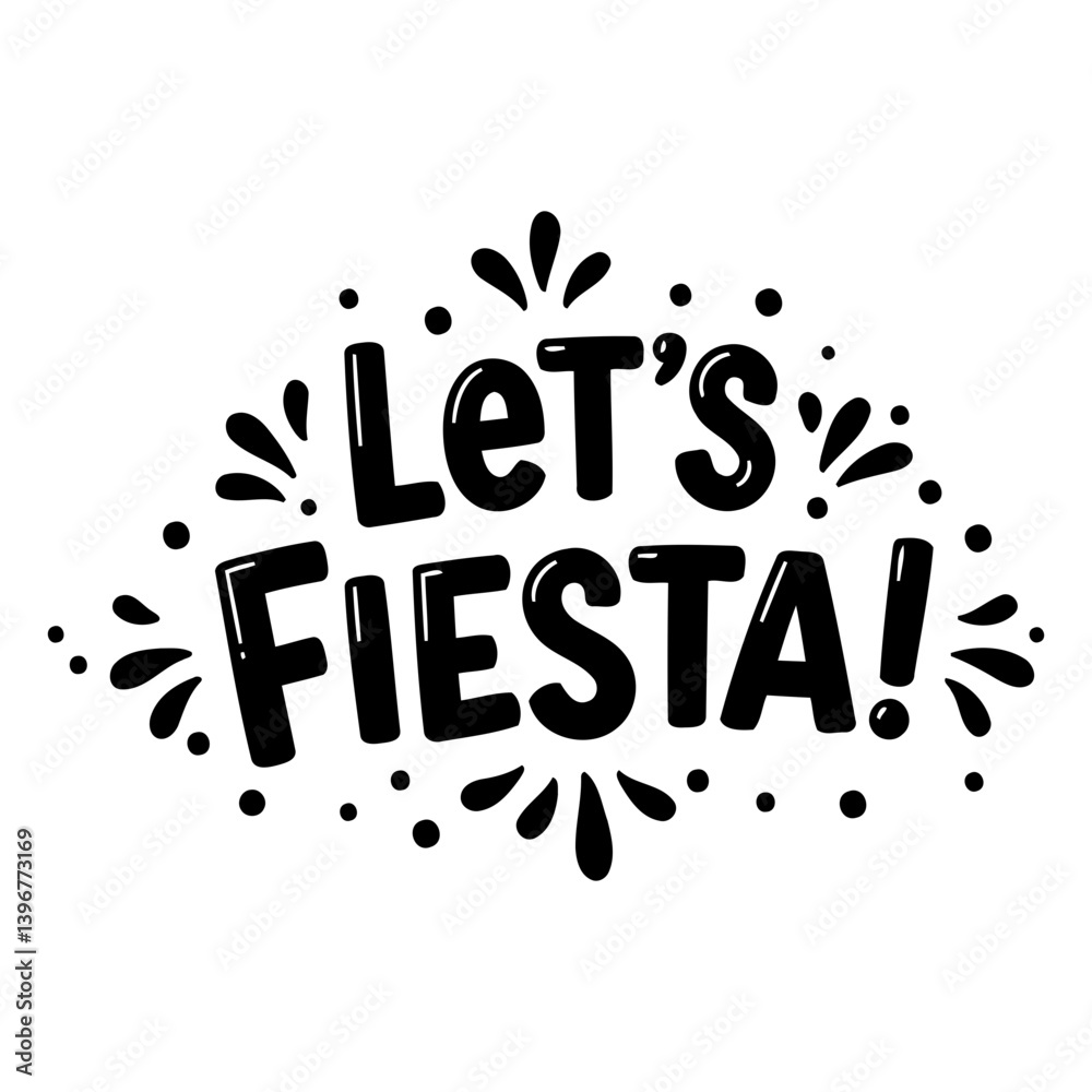 Fototapeta premium Let's Fiesta graphic, festive design
