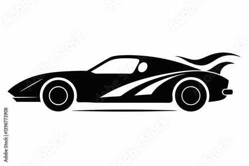 race car speeding silhouette vector illustration