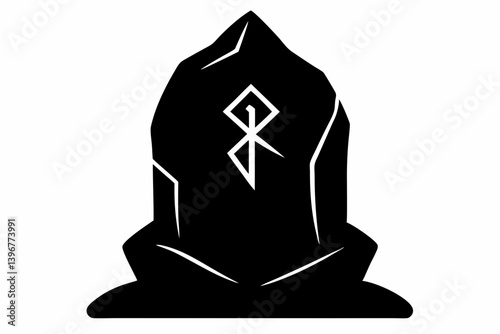 runestone silhouette vector illustration
