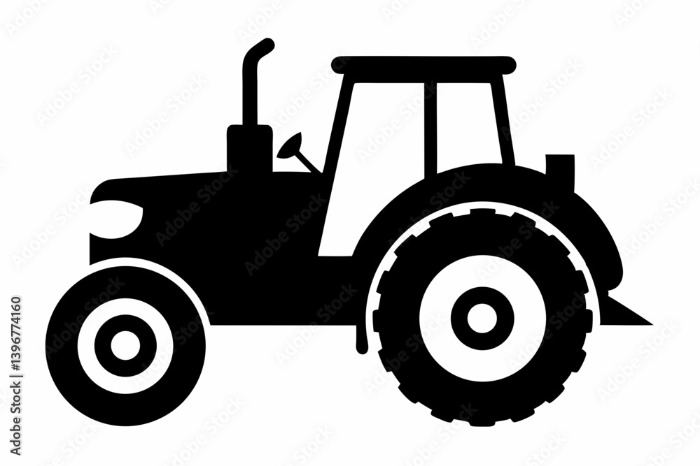 tractor in motion silhouette vector illustration tractor in motion silhouette vector illustration