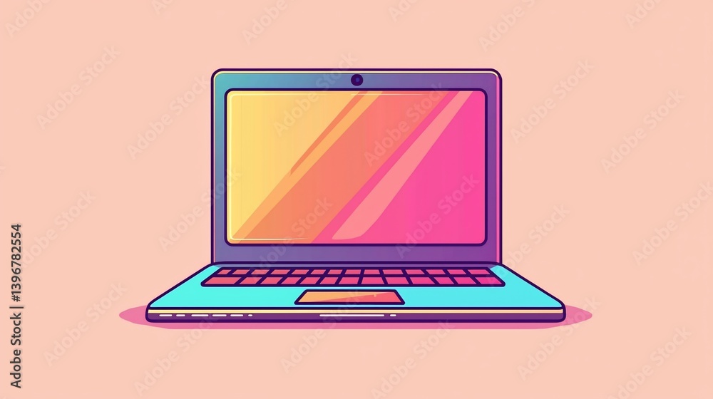 Colorful Laptop Illustration (13) Colorful Laptop Illustration (13)