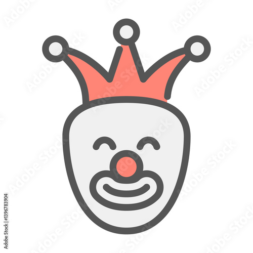 comedy filled outline icon. clown color line illustration.