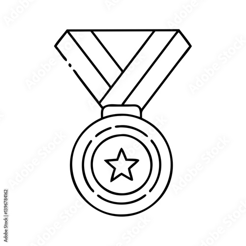 medal icon, medal line art - simple line art of medal, perfect for medal logos and icons