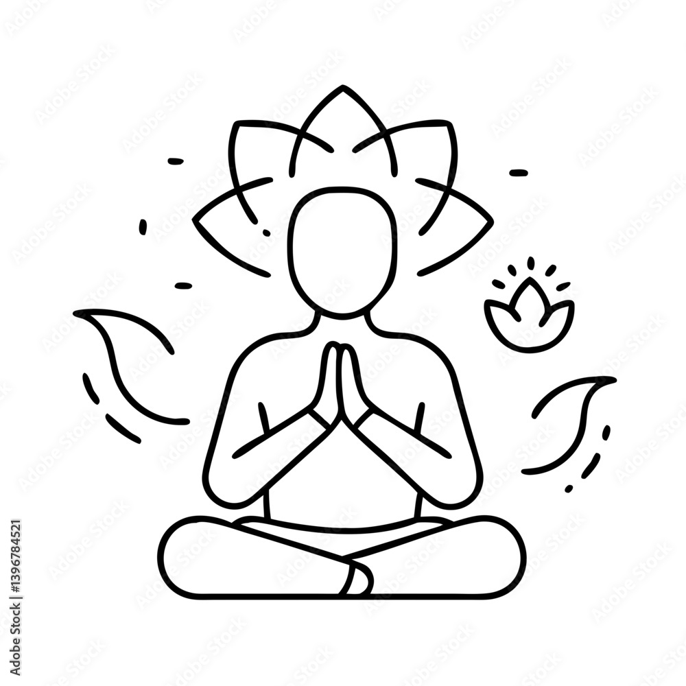meditation icon, meditation line art - simple line art of meditation, perfect for meditation logos and icons meditation icon, meditation line art - simple line art of meditation, perfect for meditation logos and icons