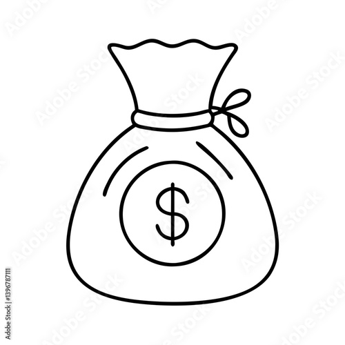 moneybag icon, moneybag line art - simple line art of moneybag, perfect for moneybag logos and icons