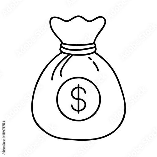 moneybag icon, moneybag line art - simple line art of moneybag, perfect for moneybag logos and icons