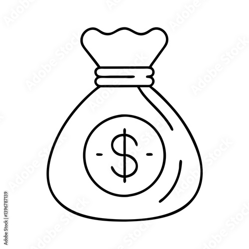 moneybag icon, moneybag line art - simple line art of moneybag, perfect for moneybag logos and icons