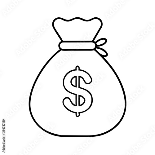 moneybag icon, moneybag line art - simple line art of moneybag, perfect for moneybag logos and icons