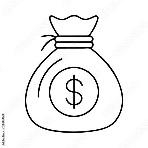 moneybag icon, moneybag line art - simple line art of moneybag, perfect for moneybag logos and icons