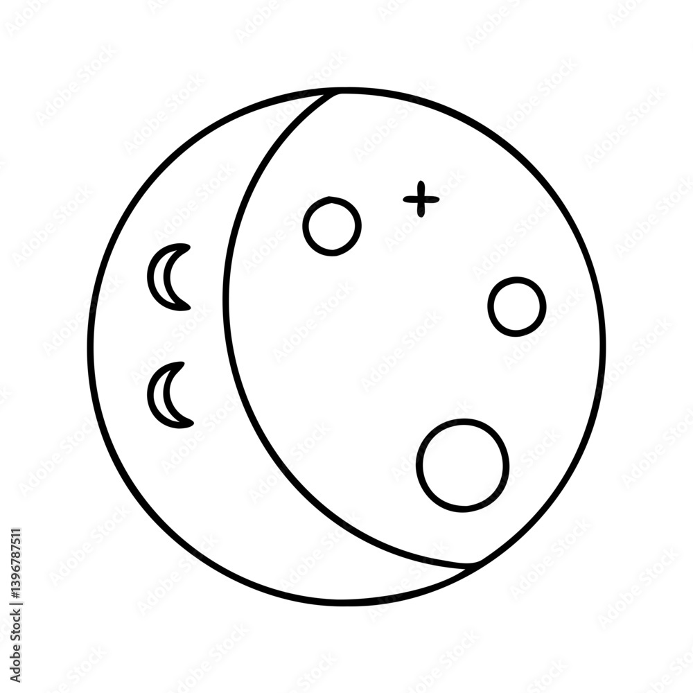 moon icon, moon line art - simple line art of moon, perfect for moon logos and icons moon icon, moon line art - simple line art of moon, perfect for moon logos and icons