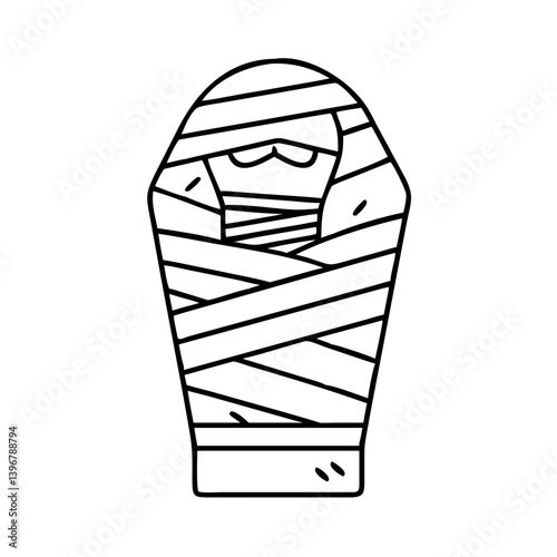 mummy icon, mummy line art - simple line art of mummy, perfect for mummy logos and icons