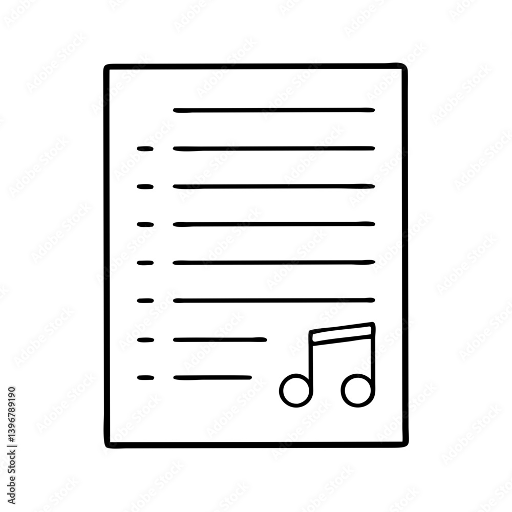 musicsheet icon, musicsheet line art - simple line art of musicsheet, perfect for musicsheet logos and icons musicsheet icon, musicsheet line art - simple line art of musicsheet, perfect for musicsheet logos and icons