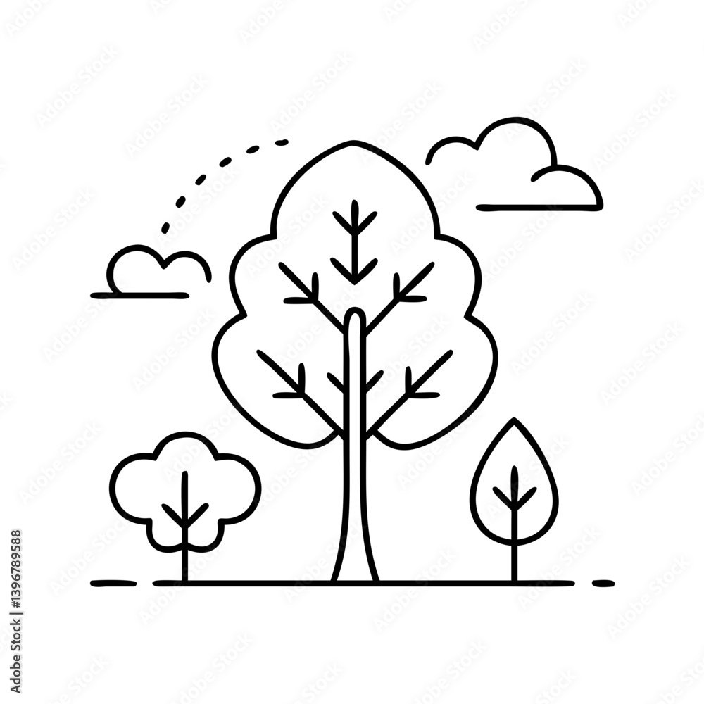 naturetree icon, naturetree line art - simple line art of naturetree, perfect for naturetree logos and icons naturetree icon, naturetree line art - simple line art of naturetree, perfect for naturetree logos and icons