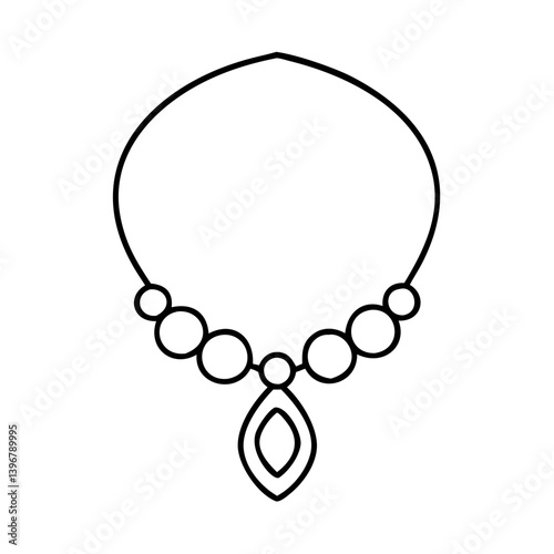 necklace icon, necklace line art - simple line art of necklace, perfect for necklace logos and icons