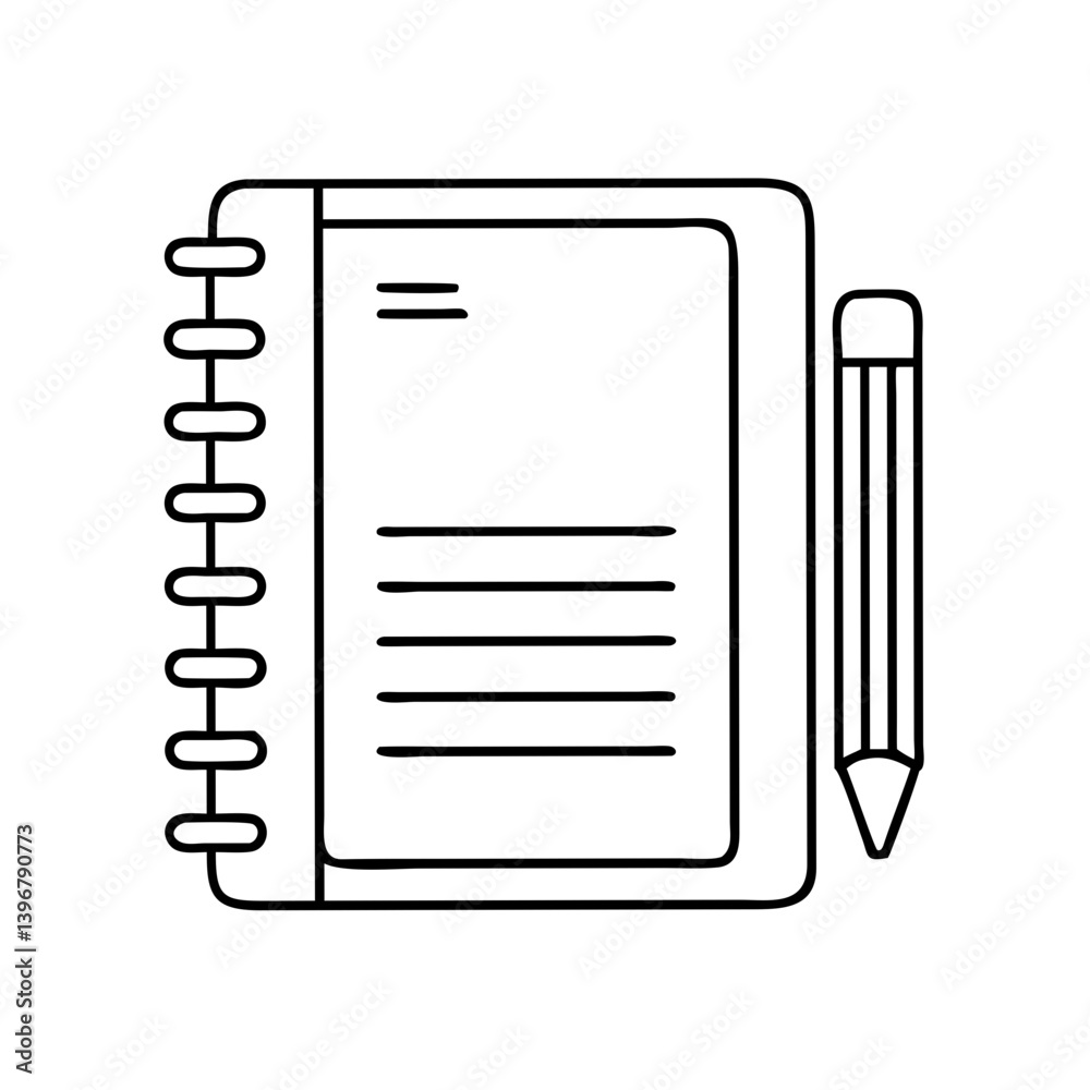 notebook icon, notebook line art - simple line art of notebook, perfect for notebook logos and icons notebook icon, notebook line art - simple line art of notebook, perfect for notebook logos and icons