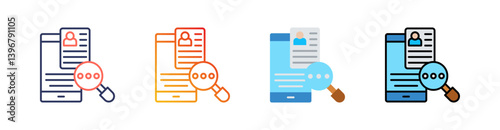 Profile Multistyle Icon Set Vector 