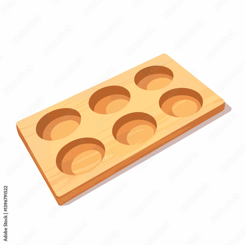 Wooden beer flight tray illustration on white background, minimalism Wooden beer flight tray illustration on white background, minimalism