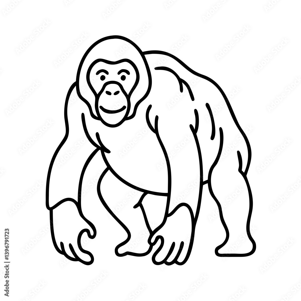 orangutan icon, orangutan line art - simple line art of orangutan, perfect for orangutan logos and icons orangutan icon, orangutan line art - simple line art of orangutan, perfect for orangutan logos and icons