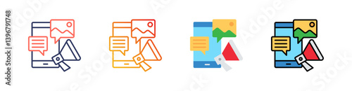 Content Multistyle Icon Set Vector 