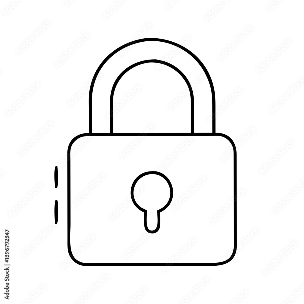 padlock icon, padlock line art - simple line art of padlock, perfect for padlock logos and icons padlock icon, padlock line art - simple line art of padlock, perfect for padlock logos and icons