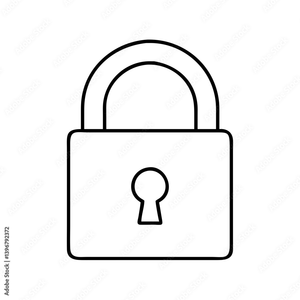 padlock icon, padlock line art - simple line art of padlock, perfect for padlock logos and icons padlock icon, padlock line art - simple line art of padlock, perfect for padlock logos and icons