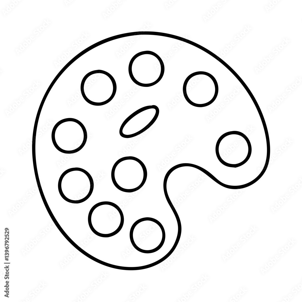 paintpalette icon, paintpalette line art - simple line art of paintpalette, perfect for paintpalette logos and icons paintpalette icon, paintpalette line art - simple line art of paintpalette, perfect for paintpalette logos and icons
