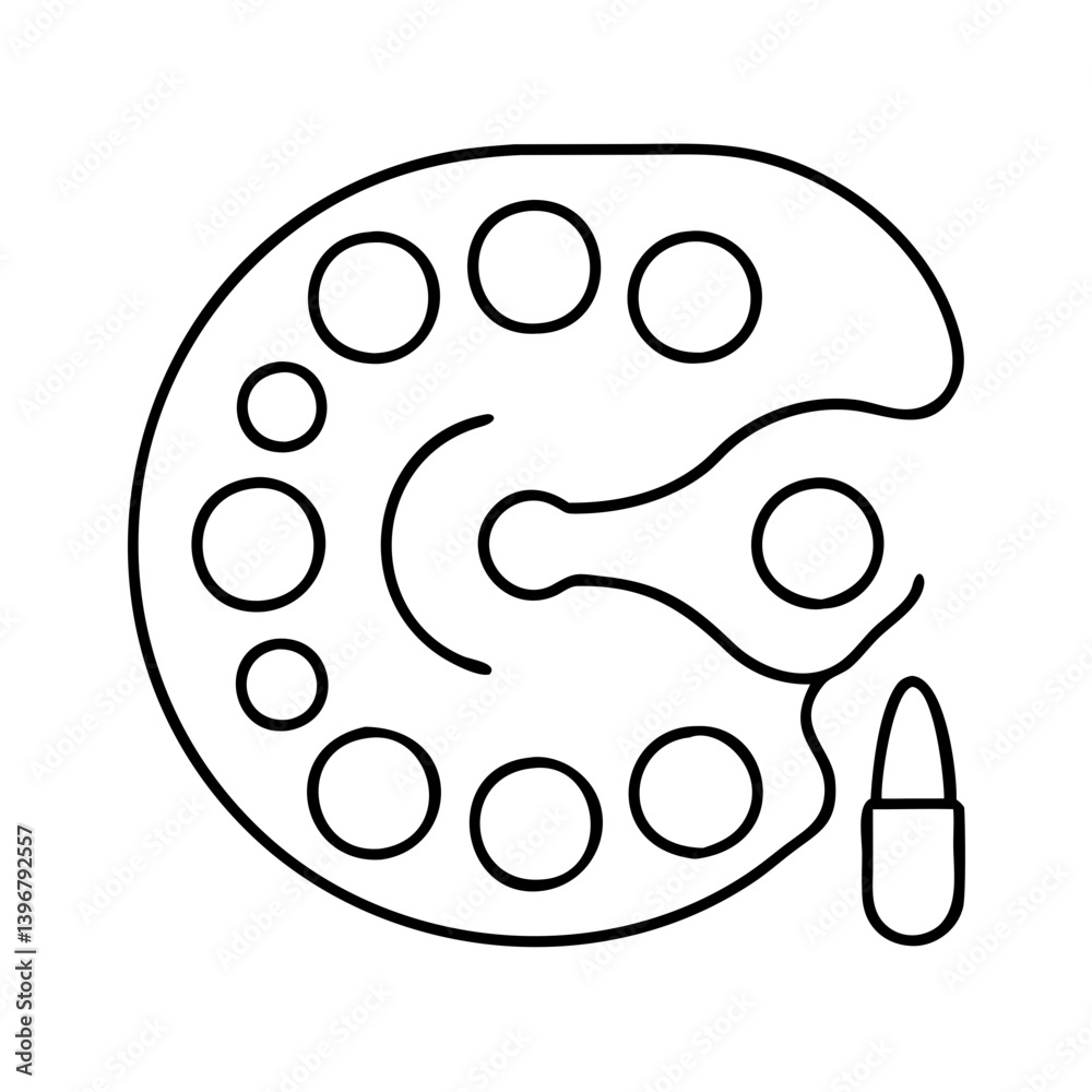 paintpalette icon, paintpalette line art - simple line art of paintpalette, perfect for paintpalette logos and icons paintpalette icon, paintpalette line art - simple line art of paintpalette, perfect for paintpalette logos and icons
