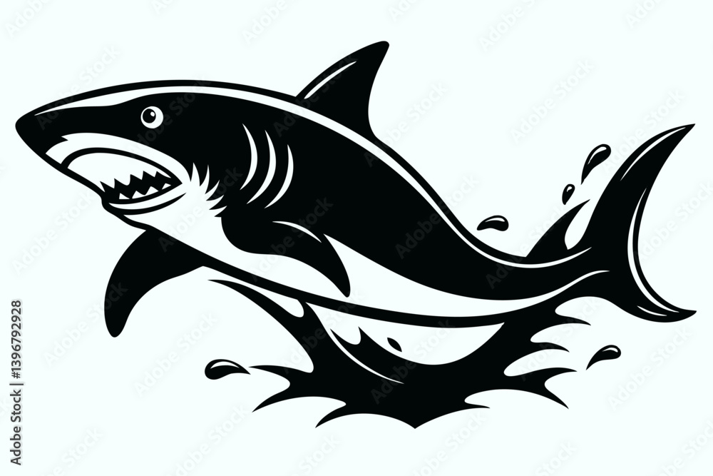 Fototapeta premium High-quality fish vector illustration ideal for use in marine-themed designs, seafood branding, educational materials, fishing club logos, and aquatic decor. This scalable and versatile vector feature