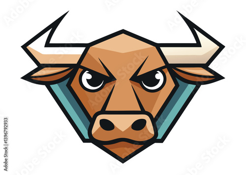 Bull logo collection, bull horns symbol, Buffalo cow ox bull head logo or vector icon isolated on white background