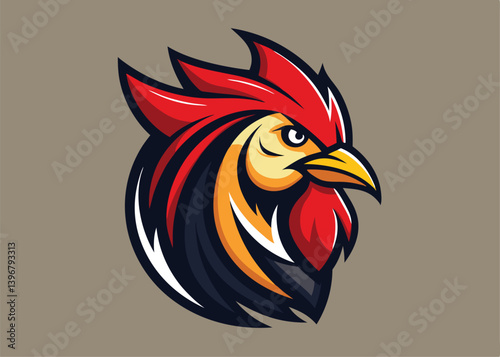 Chicken Logo Concept. Roster or Chicken logo icon, Abstract Rooster Logo vector cartoon illustration