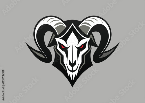 Colorful Cow skull flat icon. Vector illustration