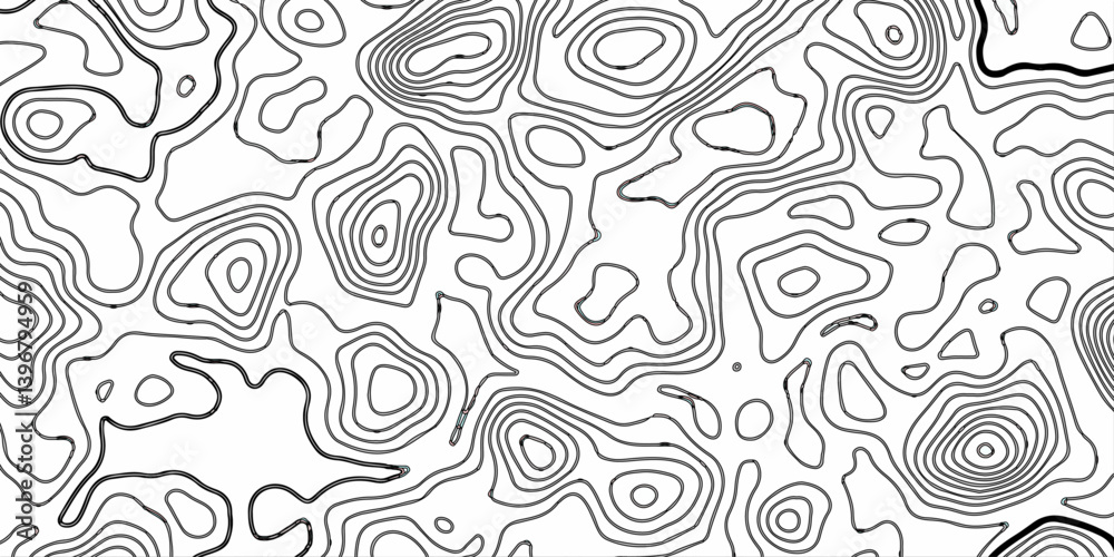Abstract topographic contours map background. Topography lines and circles background. Topographic map Patterns, Topographic map and place for texture. Vector. 