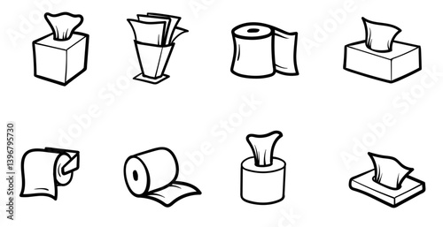 Tissue Paper icons set. vector
