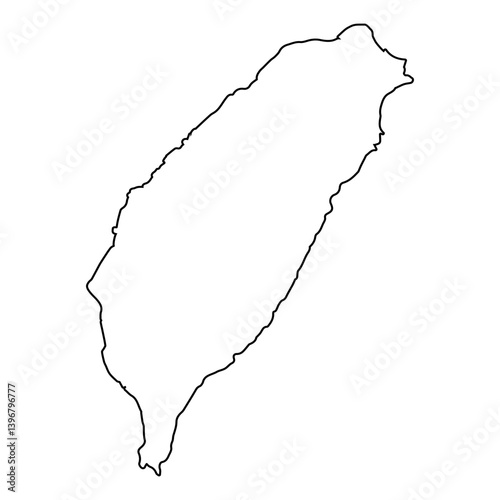 Taiwan Map Outline Vector, ...