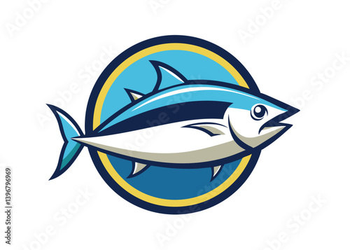 Fresh tuna fish silhouette for food market and seafood restaurant. Sea fish tuna vintage engraved drawing vector