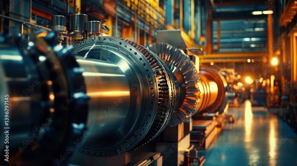 Fototapeta premium Industrial machinery in a large factory