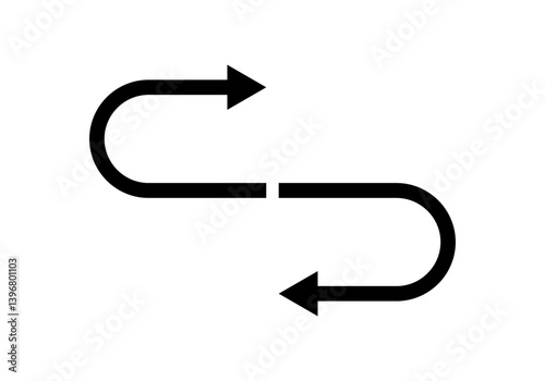 Icono negro de dos flechas curvas hacia la izquierda y derecha
