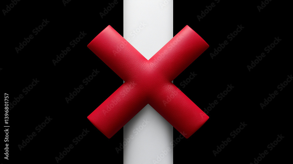 Obraz premium Forbidden: An arresting visual composition featuring a stark red 