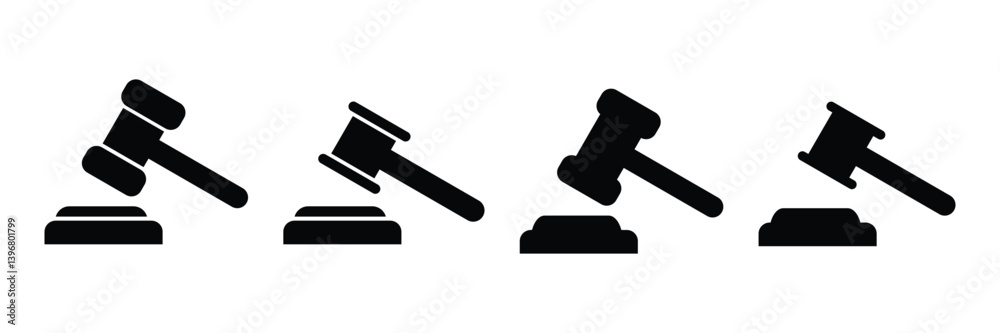 Gavel icon set. judge gavel icon vector. law icon vector. auction hammer Gavel icon set. judge gavel icon vector. law icon vector. auction hammer