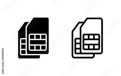 Sim card icon vector illustration. dual sim card sign and symbol