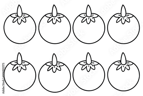 tree tomato line art illustration artistic depiction of exotic fruit