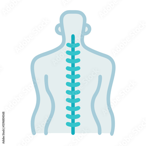 Human Back with Spine Outline Icon Design