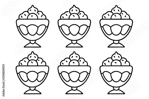 trifle line art illustration simple yet sophisticated decorative artwork piece