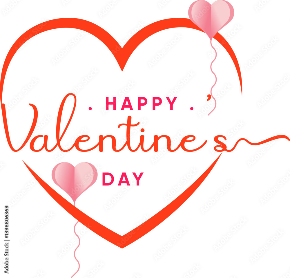 Happy Valentines Day Heart Balloons Love Romantic Design Greeting Happy Valentines Day Heart Balloons Love Romantic Design Greeting