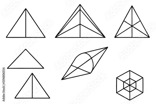 trigonometric funct line art symmetrical design with curves and angles