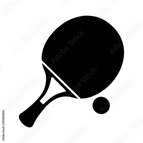 table tennis paddle icon, table tennis paddle silhouette vector illustration-simple silhouette illustration of table tennis paddle, perfect for table tennis paddle logos and icons