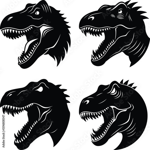 T Rex Head Silhouette vector