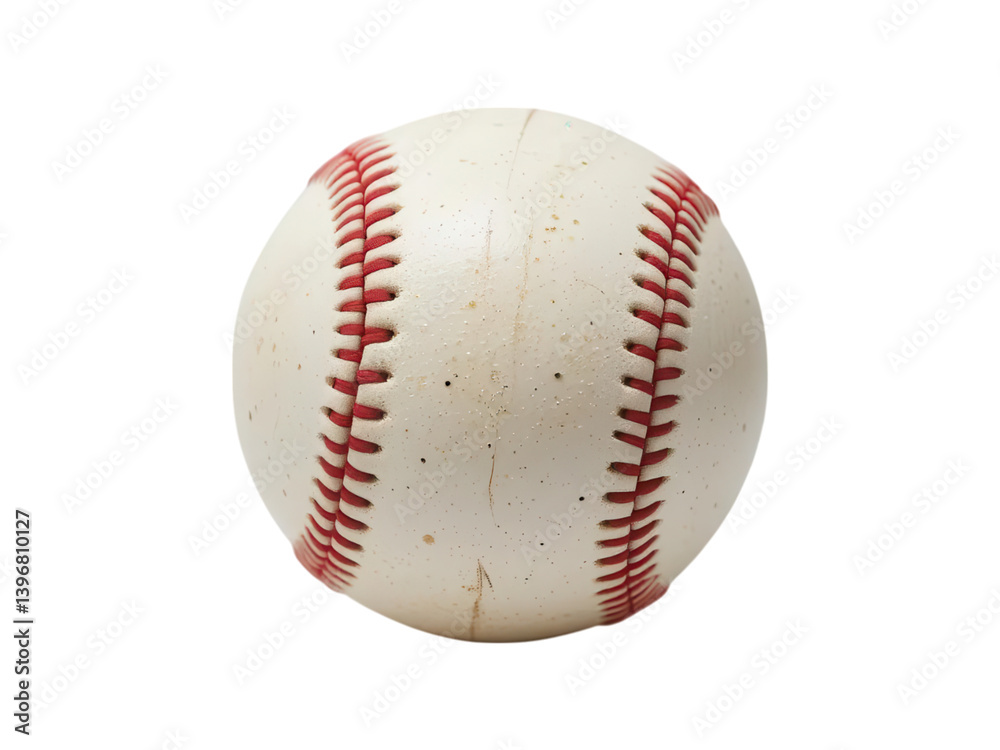 Classic Baseball with Red Stitching on Isolated White Background Classic Baseball with Red Stitching on Isolated White Background