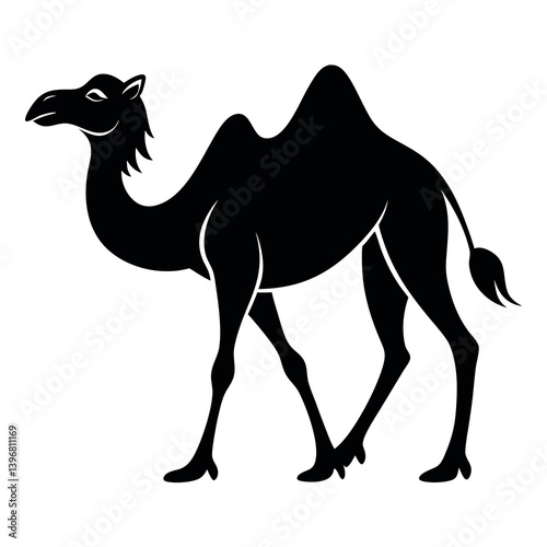 A camel-walking-design-silhouette-vector-illustration. 