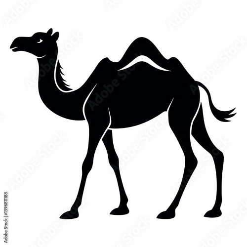 A camel-walking-design-silhouette-vector-illustration. 